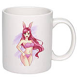 Чашка новорічна з дівчиною кроликом 330мл (колір білий) (16857 ), фото 2