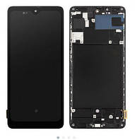 Дисплей Samsung A715 Galaxy A71 с сенсором, черный, с рамкой, OLED (Small LCD)
