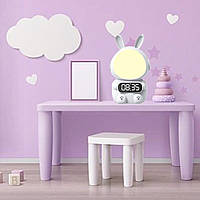 Дитячий нічник у формі кролика з під'єднанням до годинника, спальний приліжковий нічник, мила дитяча лампа