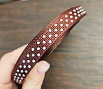 Стрічка репсова в горох 0,9 см коричнева, фото 2