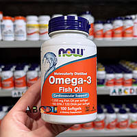 Now Foods Omega-3. Омега 3 / рыбий жир, 1000 мг (180 ЭПК / 120 ДГК), 100 капсул