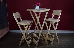 Набір кавовий столик і два стільці, розкладний. Барний стіл складаний, стілець складаний. Цена за комплект., фото 2