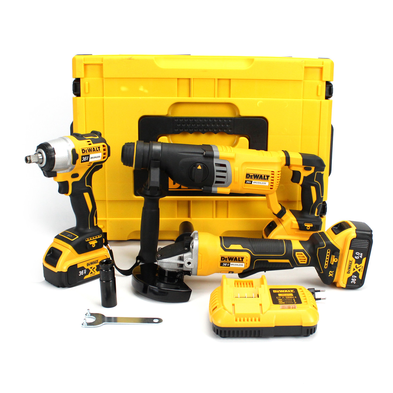 Набір 3в1 АКБ DeWalt 36V (Перфоратор DCH263 + Болгарка DCG413 + Гайковерт DCF922) Набір 3в1 Деволт