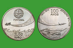 Португалія — Португалія 2,5 євро 2014 р. 100 років військової авіації.  No546