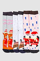 Комплект женских носков новогодних 3 пары, цвет розовый,светло-серый,белый, размер 36-40, 151R257