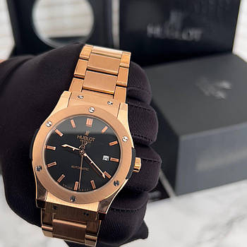 Чоловічий годинник наручний Hublot Classic Fusion Automatic Gold-Black