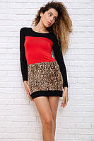 Міні-сукня з принтом, колір Чорно-червоний, розмір XS, 167R177-1