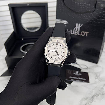 Годинник наручний для чоловіків Hublot Classic Fusion Automatic Silver-White