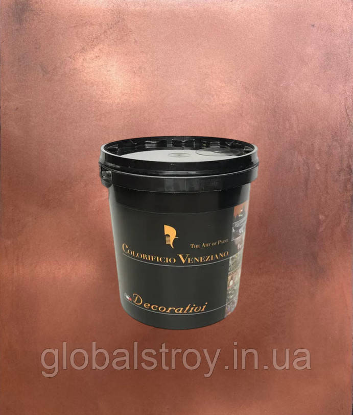 Декоративне покриття рідкий метал мідь Colorificio Veneziano Aurea А+В+С комплект 1 кг