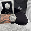 Модний чоловічий наручний годинник Hublot Big Bang MateSilver-Black-Grey, фото 3