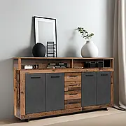 Великий комод для речей із висувними шухлядами та відкритою полицею Luna/kawa XXL ММ