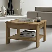 Кавовий журнальний квадратний столик з полицею для вітальні "Kent 1" ММ