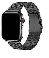 Браслет BeWatch для Apple Watch series 3 | 4 | 5 | 6 с шириной корпуса 38|40mm Quadro стальной Черный