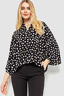 Блуза классическая свободного кроя, цвет черный, размер S-M, 102R332