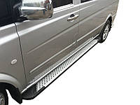 Боковые пороги Allmond Grey (2 шт., алюм.) Короткая (short) и Средняя (long) для Mercedes Vito W639 2004-2015