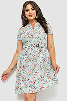 Платье с цветоным принтом, цвет оливково-красный, размер M, 230R006-22