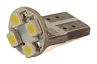 Светодиодная лампа AllLight T10 4 диода 3528 W2,1x9,5d 12V WHITE плата (керамический цоколь)