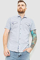 Сорочка чоловіча в смужку, колір сіро-блакитний, розмір L, 186R0618