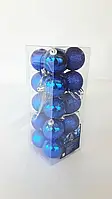Кулі ялинкові в упаковці 20 штук діаметром 4 см сині