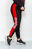 Спорт штаны женские двухнитка, цвет черно-красный, размер 4XL, 219RB-3002