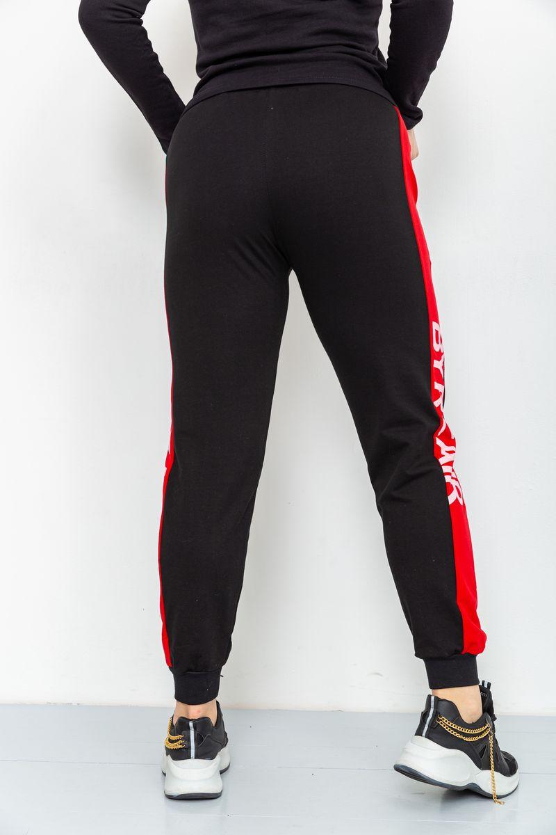 Спорт штаны женские двухнитка, цвет черно-красный, размер 5XL, 219RB-3002 - фото 4 - id-p2035342217