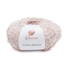 Напіввовняна букльована пряжа Filamo Alpaca Boucle, колір Пудровий