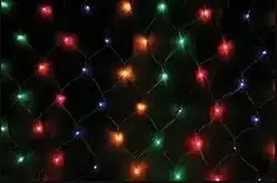 Гірлянда новорічна різнобарвна на 120 лампочок ( сітка 1.5 м на 1.5 м )