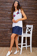Летнее платье без рукавов, бело-синего цвета с принтом, размер XS, 167R051