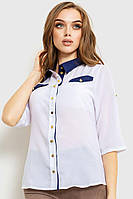 Блуза классическая, цвет бело-синий, размер S, 230R101