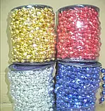 Свічки новорічні на ялинку - Перли 10 мм/10 метрів червоні та сині, фото 5