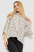 Блуза классическая свободного кроя, цвет молочный, размер L-XL, 102R332