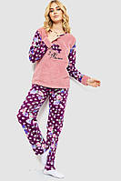 Пижама женская махра, цвет пудровый, размер L, 214R0251