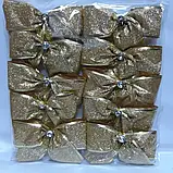 Бант Новорічний на ялинку в упаковці по 10 штук розмір 12 см, фото 4