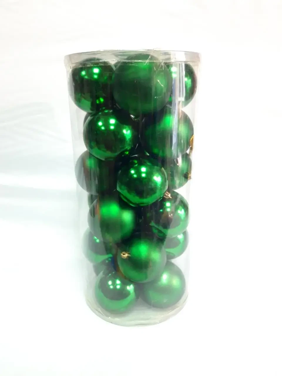 Кулі ялинкові 24 штуки в упаковці діаметром 8 см зелені, фото 1