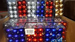 Кулі ялинкові 24 штуки в упаковці діаметром 2 см золотого кольору