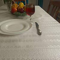 Белый тканный столовый набор 175х145 см, Без салфеток