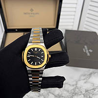 Модные наручные часы Patek Philippe Nautilus Gold/Silver-Black