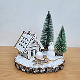 Новорічна зимова сніжна композиція на стіл, подарунок дитині на Миколая, подарунок на новий рік, фото 3