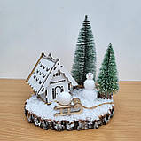 Новорічна зимова сніжна композиція на стіл, подарунок дитині на Миколая, подарунок на новий рік, фото 2