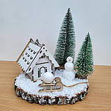 Новорічна зимова сніжна композиція на стіл, подарунок дитині на Миколая, подарунок на новий рік, фото 8