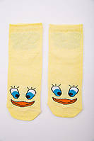 Желтые женские носки, с принтом, средней длины, размер 36-39, 167R337