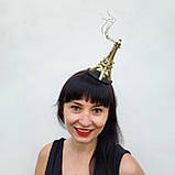 Новорічний  капелюшок  з ейфелевою вежею. Новорічний обруч для дорослих на новорічну вечірку чи корпоратив, фото 9