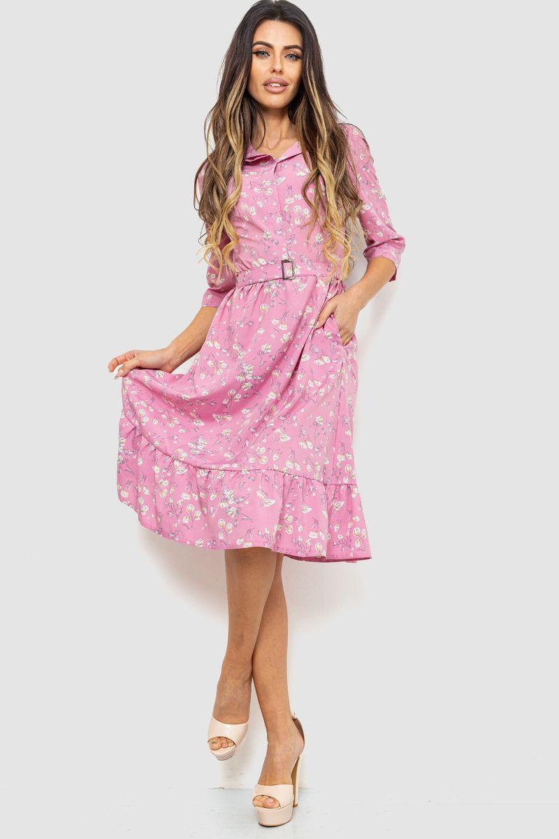 Сукня з принтом, колір рожевий, розмір L, 230R040-4 - фото 2 - id-p2035367081