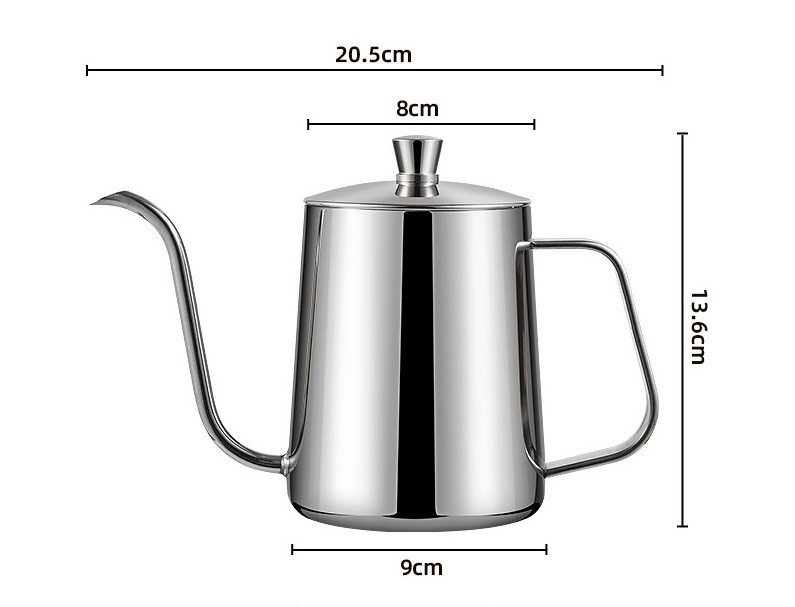 Чайник заварювальний кавник з довгим носиком нержавіюча сталь 600 мл.