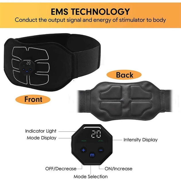 Электрический пояс-стимулятор для пресса EQ-66 (W24) | Тренажер для пресса, живота, рук и ног - фото 7 - id-p2035422569