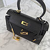 Шкіряна жіноча сумка Hermes Kelly 22 см, фото 7