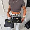 Шкіряна жіноча сумка Hermes Kelly 22 см, фото 8