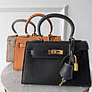 Шкіряна жіноча сумка Hermes Kelly 22 см, фото 11