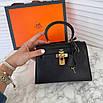 Шкіряна жіноча сумка Hermes Kelly 22 см, фото 9
