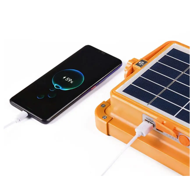EB-91016 (D8L) Ліхтар-прожектор 2в1 акумуляторний 3600 МAh, 48 LED, З USB-зарядкою та сонячною панеллю - фото 2 - id-p2035447551